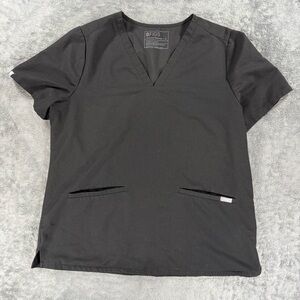 Figs Technical Collection Women’s Casma 3 Pocket Scrub Top Black Medical Health